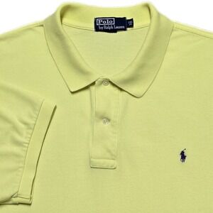 VTG Poll Ralph Lauren Polo Shirt Mens 2XB Bright Yellow Purple Pony EUC
